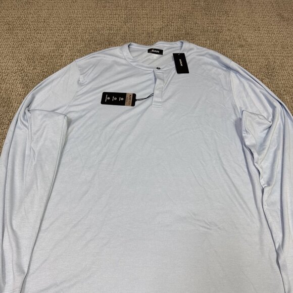 Alfani Henley T-Shirt Blue Long Sleeve Men’s Size XXL NWT - Picture 7 of 11